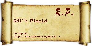 Réh Placid névjegykártya